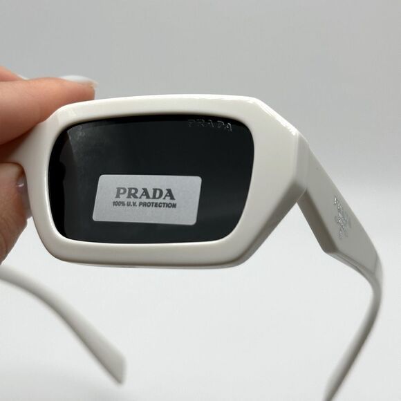 PRADA Sunglasses PR A12S 17K08Z White/Dark Grey Unisex NEW - Picture 5 of 13